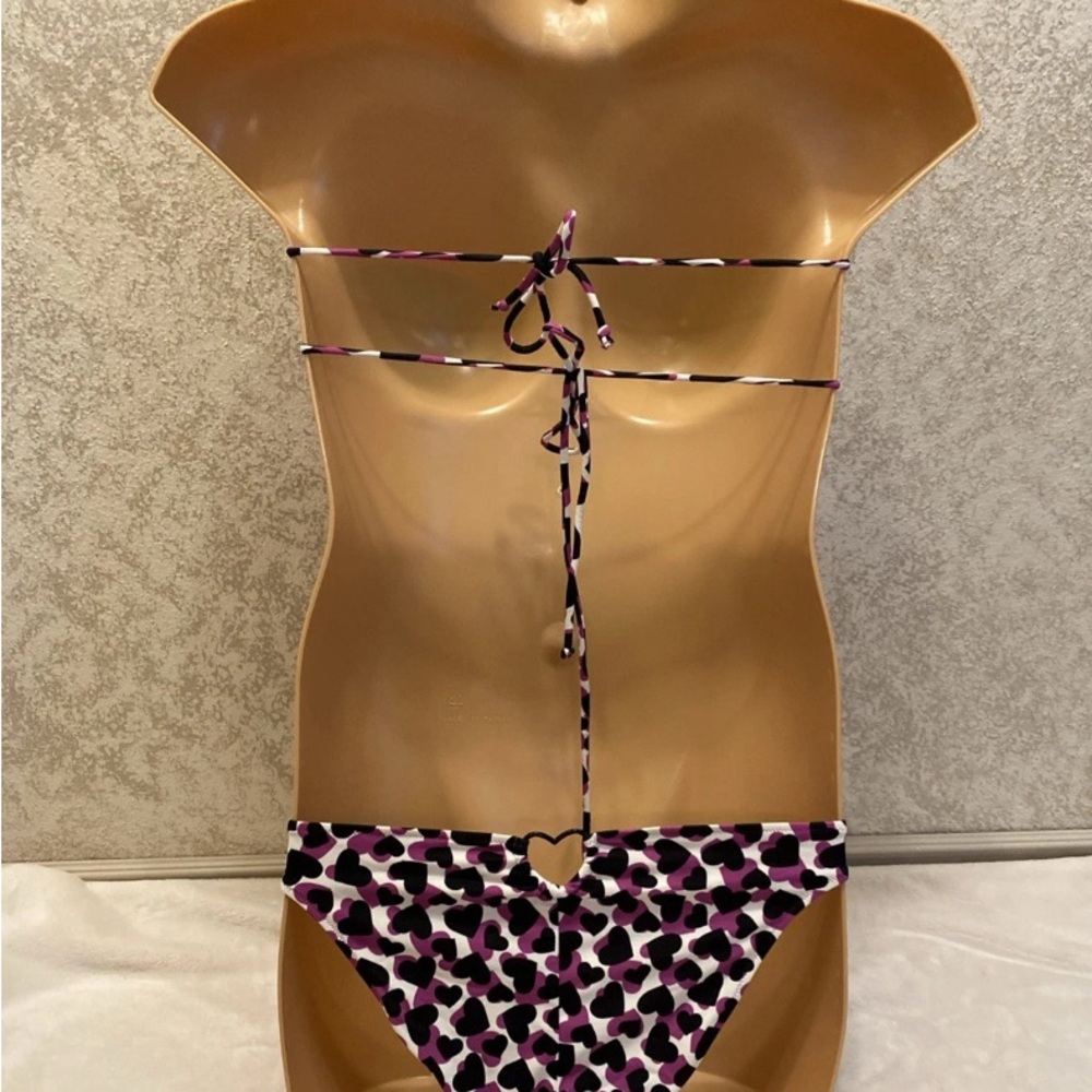 Victoria's Secret Black and Purple Heart Bandeau Bikini - Picture 9 of 16